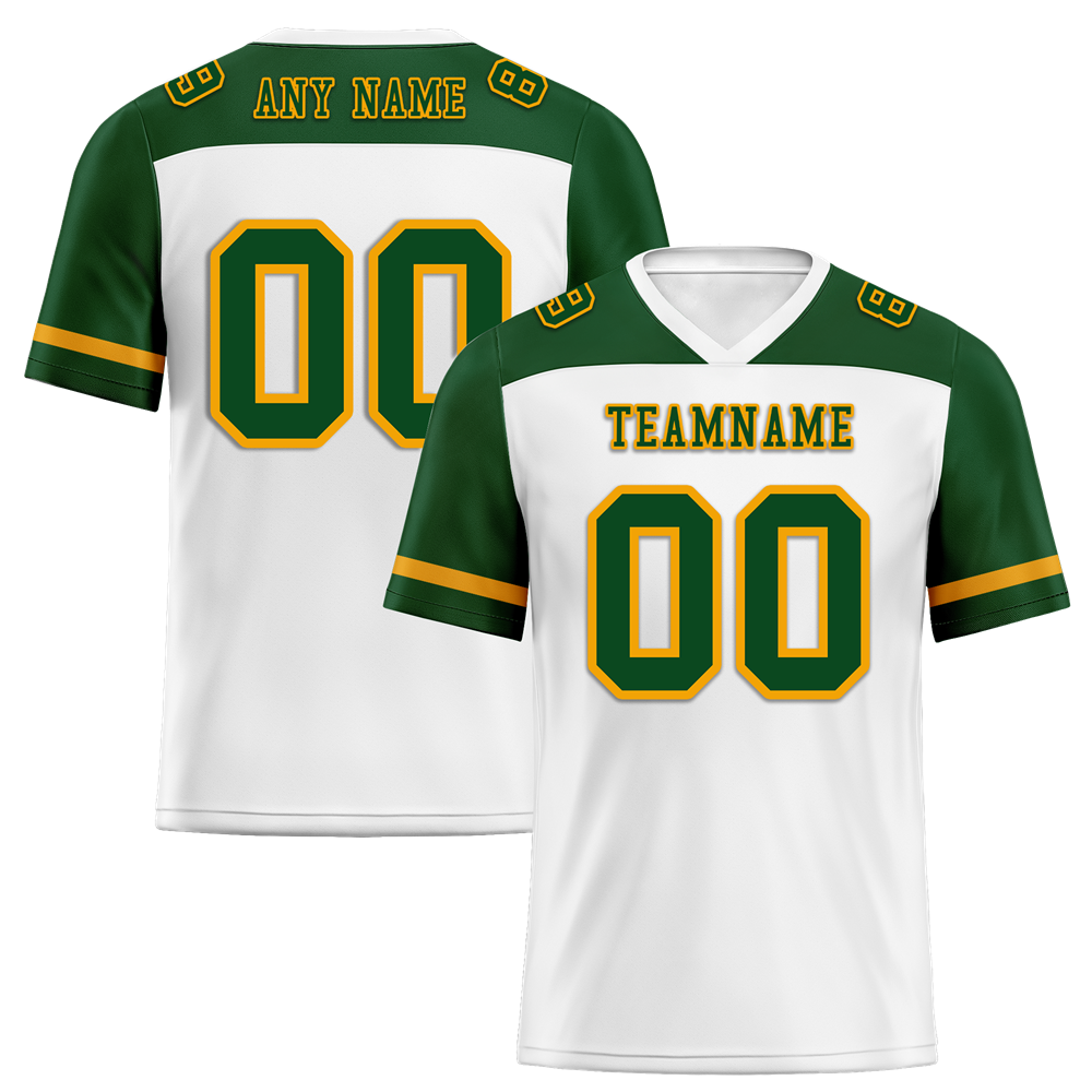 Custom White Green Raglan Sleeves Green Personalized Authentic Football Jersey FBJ02-bc0f0b7