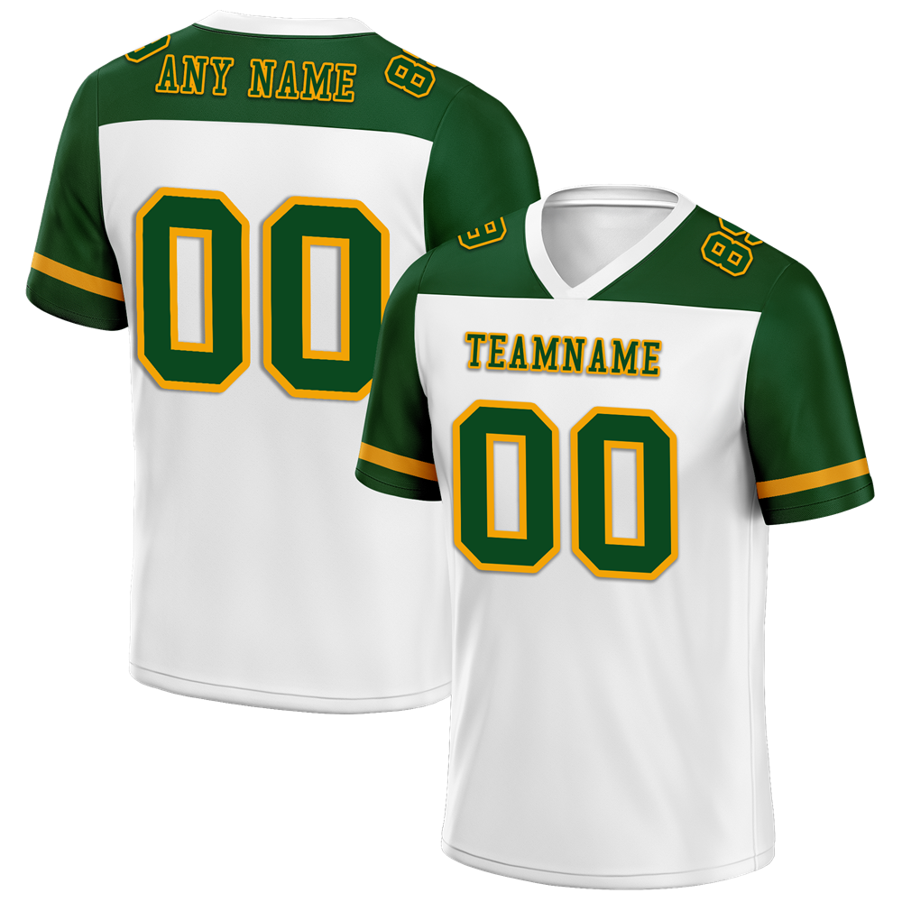 Custom White Green Raglan Sleeves Green Personalized Authentic Football Jersey FBJ02-bc0f0b7
