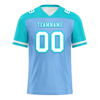 Custom Blue Aqua Raglan Sleeves White Personalized Authentic Football Jersey FBJ02-bc0f0b8