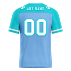 Custom Blue Aqua Raglan Sleeves White Personalized Authentic Football Jersey FBJ02-bc0f0b8