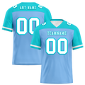 Custom Blue Aqua Raglan Sleeves White Personalized Authentic Football Jersey FBJ02-bc0f0b8