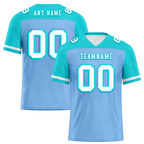 Custom Blue Aqua Raglan Sleeves White Personalized Authentic Football Jersey FBJ02-bc0f0b8