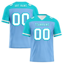 Custom Blue Aqua Raglan Sleeves White Personalized Authentic Football Jersey FBJ02-bc0f0b8