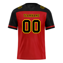 Custom Red Black Raglan Sleeves Black Personalized Authentic Football Jersey FBJ02-bc0f0b9