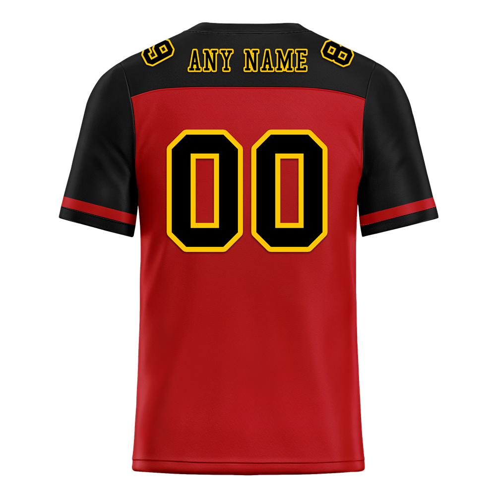 Custom Red Black Raglan Sleeves Black Personalized Authentic Football Jersey FBJ02-bc0f0b9