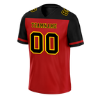 Custom Red Black Raglan Sleeves Black Personalized Authentic Football Jersey FBJ02-bc0f0b9