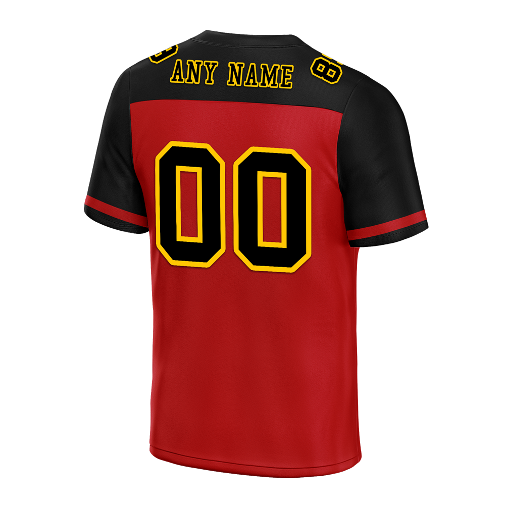 Custom Red Black Raglan Sleeves Black Personalized Authentic Football Jersey FBJ02-bc0f0b9