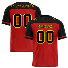 Custom Red Black Raglan Sleeves Black Personalized Authentic Football Jersey FBJ02-bc0f0b9