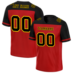 Custom Red Black Raglan Sleeves Black Personalized Authentic Football Jersey FBJ02-bc0f0b9