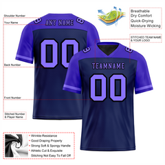 Custom Black Purple Raglan Sleeves Purple Personalized Authentic Football Jersey FBJ02-bc0f0c0