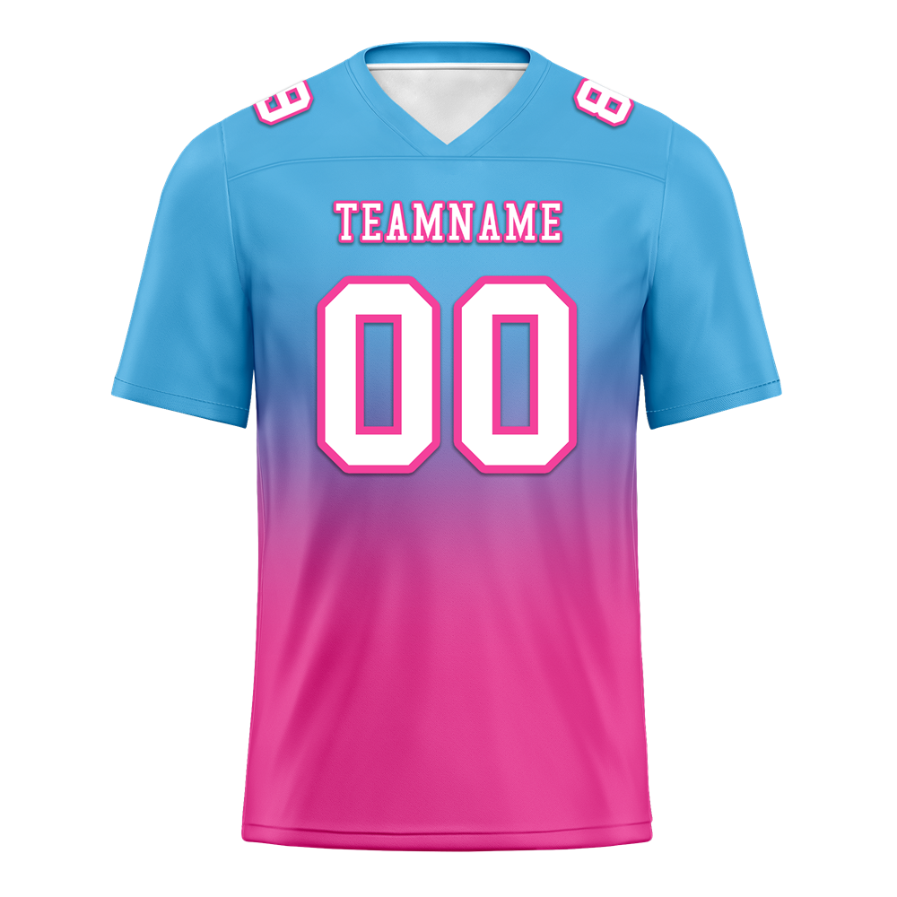 Custom Aqua Pink Fade Fashion White Personalized Authentic Football Jersey FBJ02-bc0f0ca