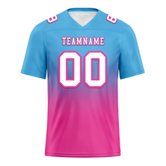 Custom Aqua Pink Fade Fashion White Personalized Authentic Football Jersey FBJ02-bc0f0ca