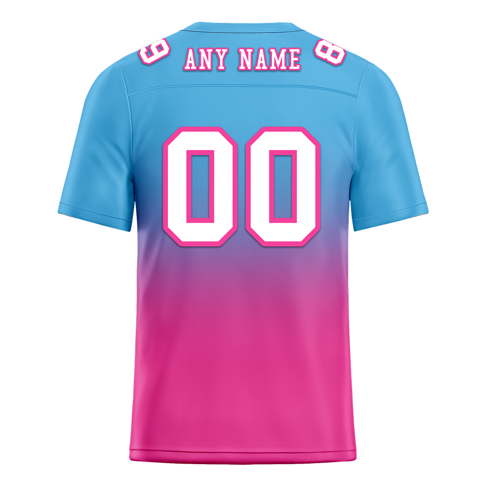Custom Aqua Pink Fade Fashion White Personalized Authentic Football Jersey FBJ02-bc0f0ca