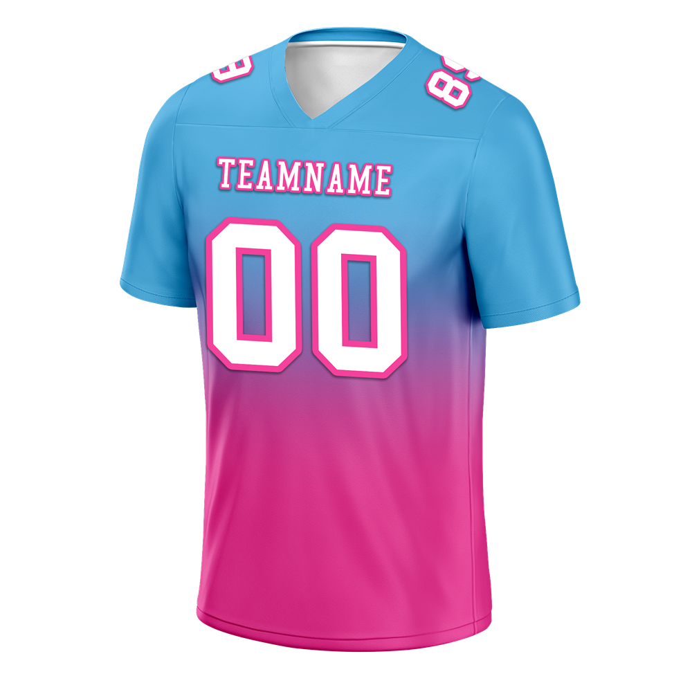 Custom Aqua Pink Fade Fashion White Personalized Authentic Football Jersey FBJ02-bc0f0ca