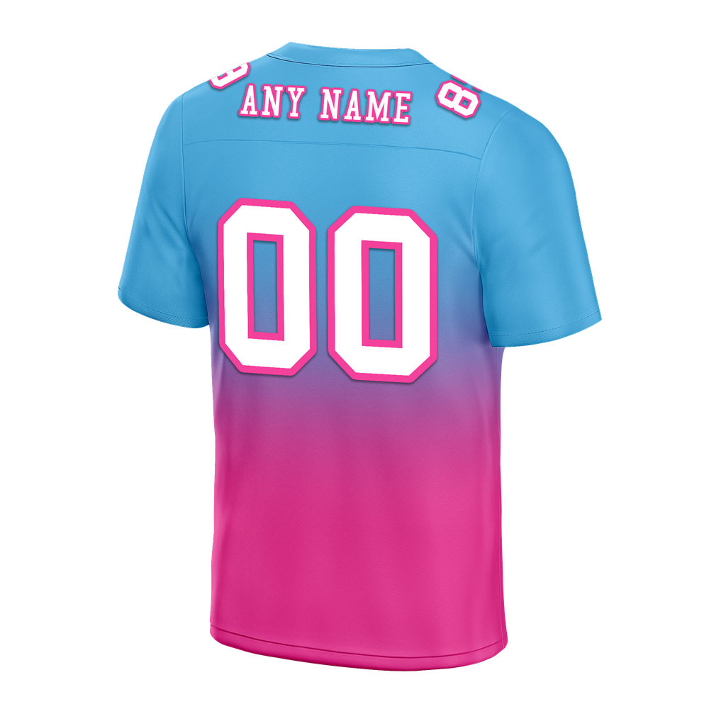 Custom Aqua Pink Fade Fashion White Personalized Authentic Football Jersey FBJ02-bc0f0ca