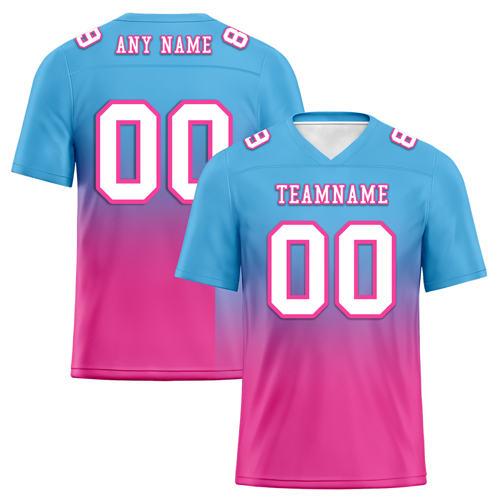 Custom Aqua Pink Fade Fashion White Personalized Authentic Football Jersey FBJ02-bc0f0ca