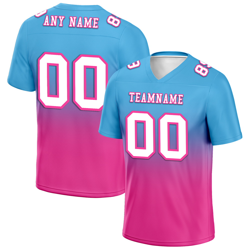 Custom Aqua Pink Fade Fashion White Personalized Authentic Football Jersey FBJ02-bc0f0ca