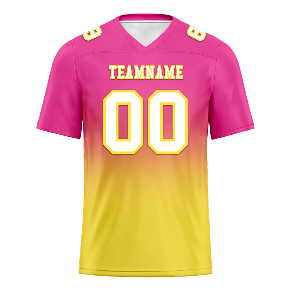 Custom Pink Yellow Fade Fashion White Personalized Authentic Football Jersey FBJ02-bc0f0cb