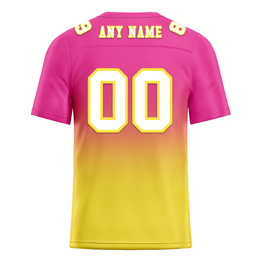 Custom Pink Yellow Fade Fashion White Personalized Authentic Football Jersey FBJ02-bc0f0cb