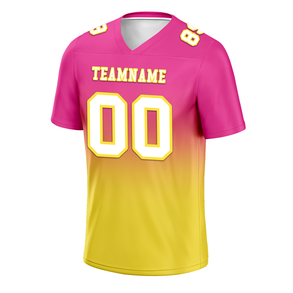 Custom Pink Yellow Fade Fashion White Personalized Authentic Football Jersey FBJ02-bc0f0cb