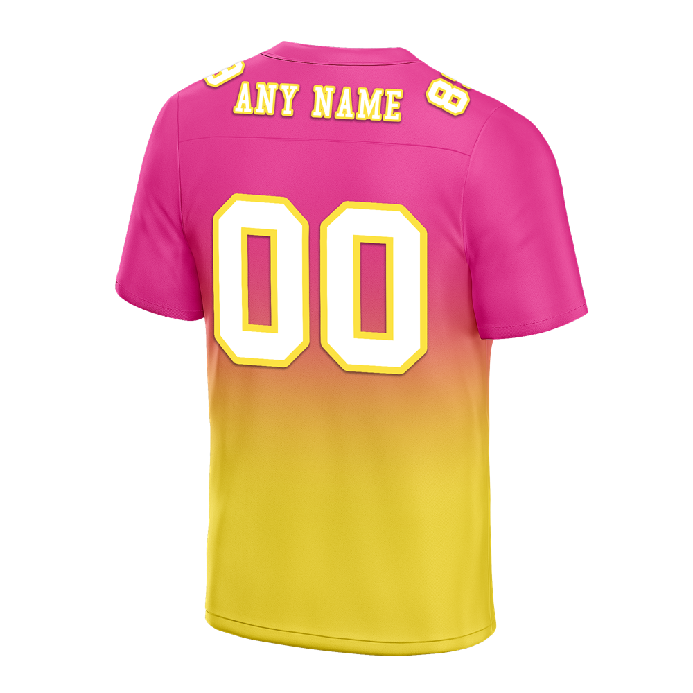 Custom Pink Yellow Fade Fashion White Personalized Authentic Football Jersey FBJ02-bc0f0cb