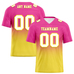 Custom Pink Yellow Fade Fashion White Personalized Authentic Football Jersey FBJ02-bc0f0cb