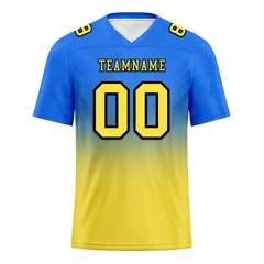 Custom Blue Yellow Fade Fashion Yellow Personalized Authentic Football Jersey FBJ02-bc0f0cc