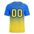 Custom Blue Yellow Fade Fashion Yellow Personalized Authentic Football Jersey FBJ02-bc0f0cc