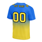 Custom Blue Yellow Fade Fashion Yellow Personalized Authentic Football Jersey FBJ02-bc0f0cc