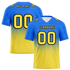 Custom Blue Yellow Fade Fashion Yellow Personalized Authentic Football Jersey FBJ02-bc0f0cc