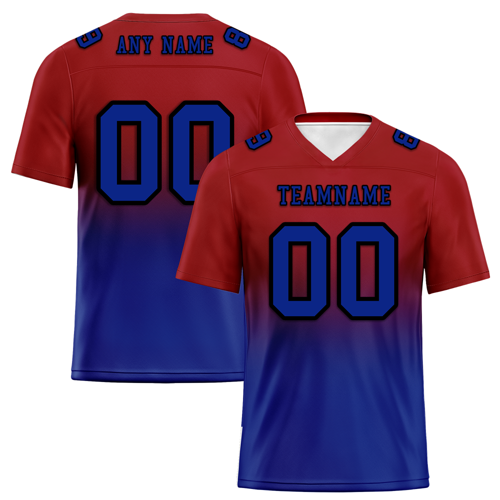 Custom Brown Blue Fade Fashion Blue Personalized Authentic Football Jersey FBJ02-bc0f0cf