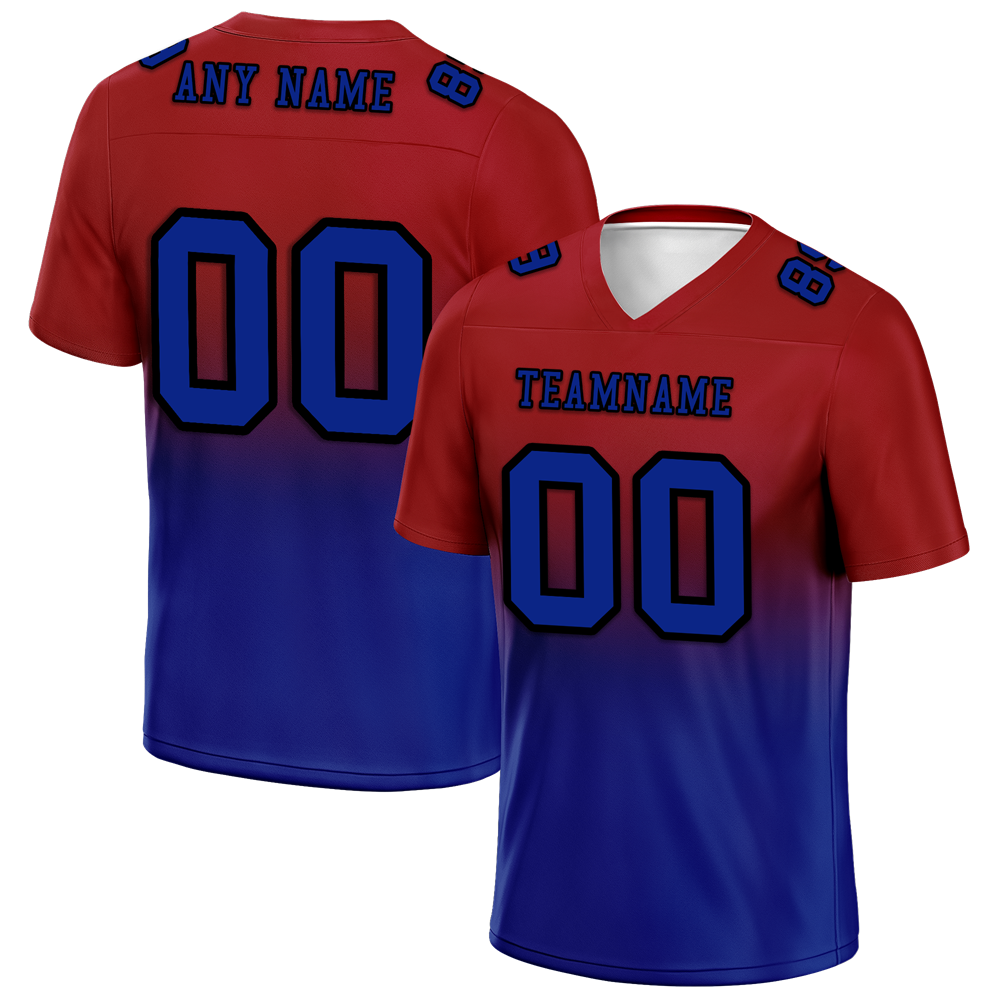 Custom Brown Blue Fade Fashion Blue Personalized Authentic Football Jersey FBJ02-bc0f0cf