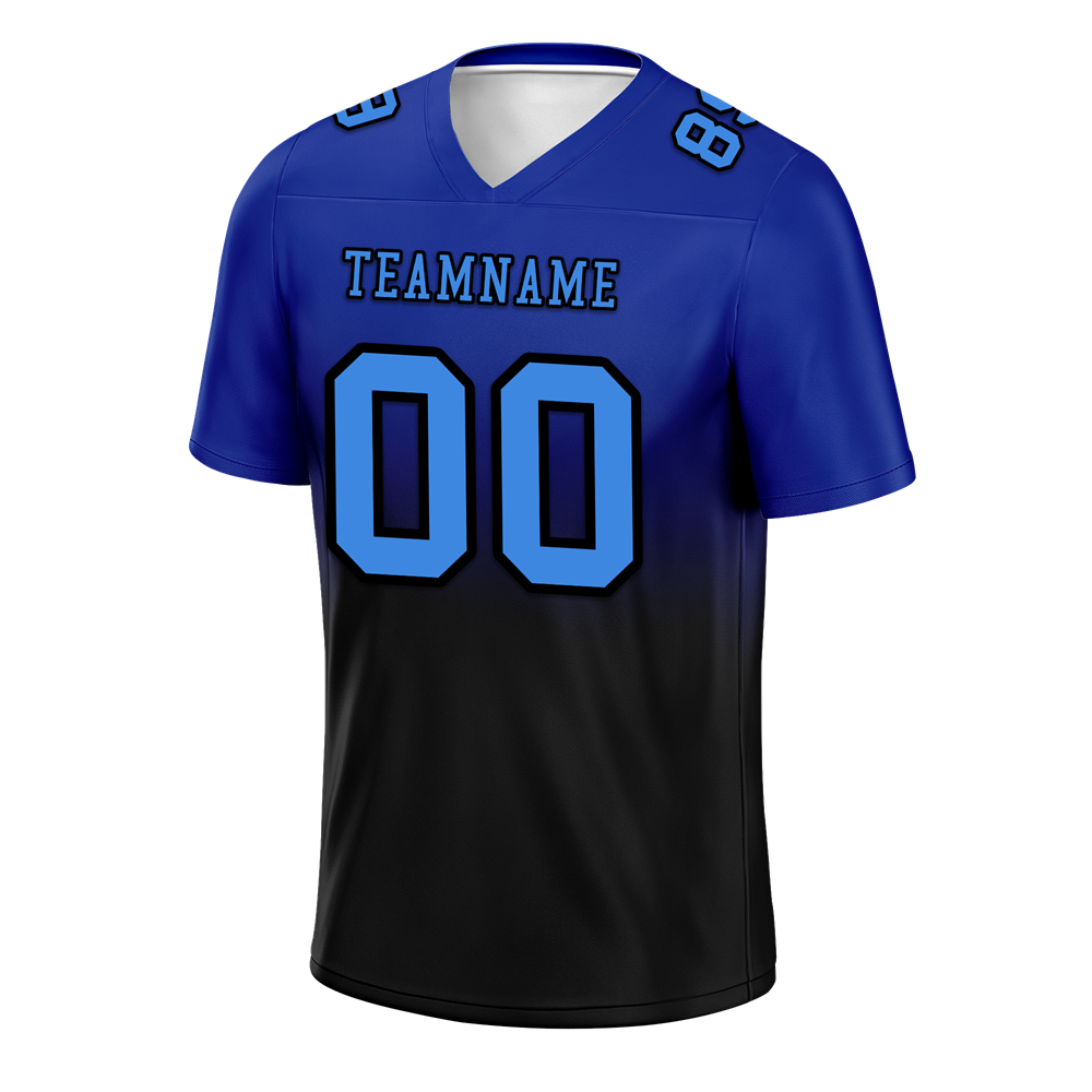 Custom Blue Black Fade Fashion Blue Personalized Authentic Football Jersey FBJ02-bc0f0c7