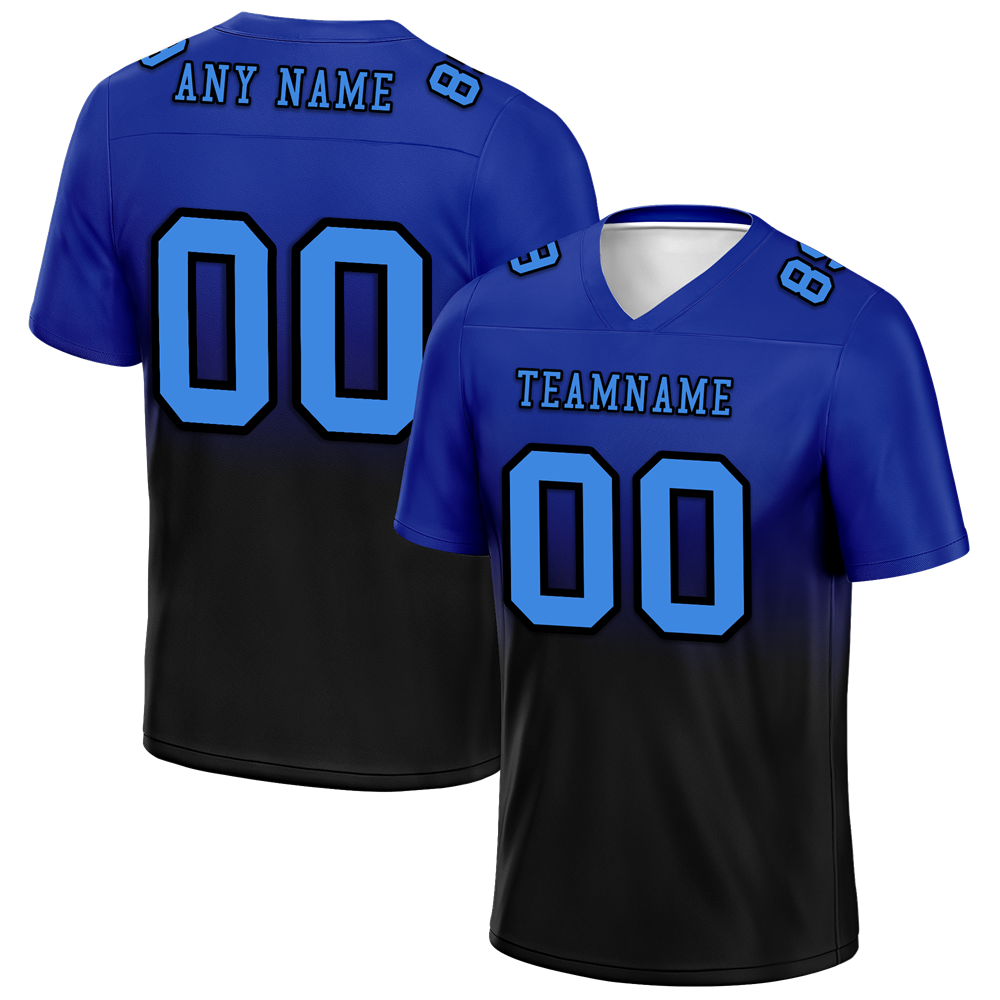 Custom Blue Black Fade Fashion Blue Personalized Authentic Football Jersey FBJ02-bc0f0c7