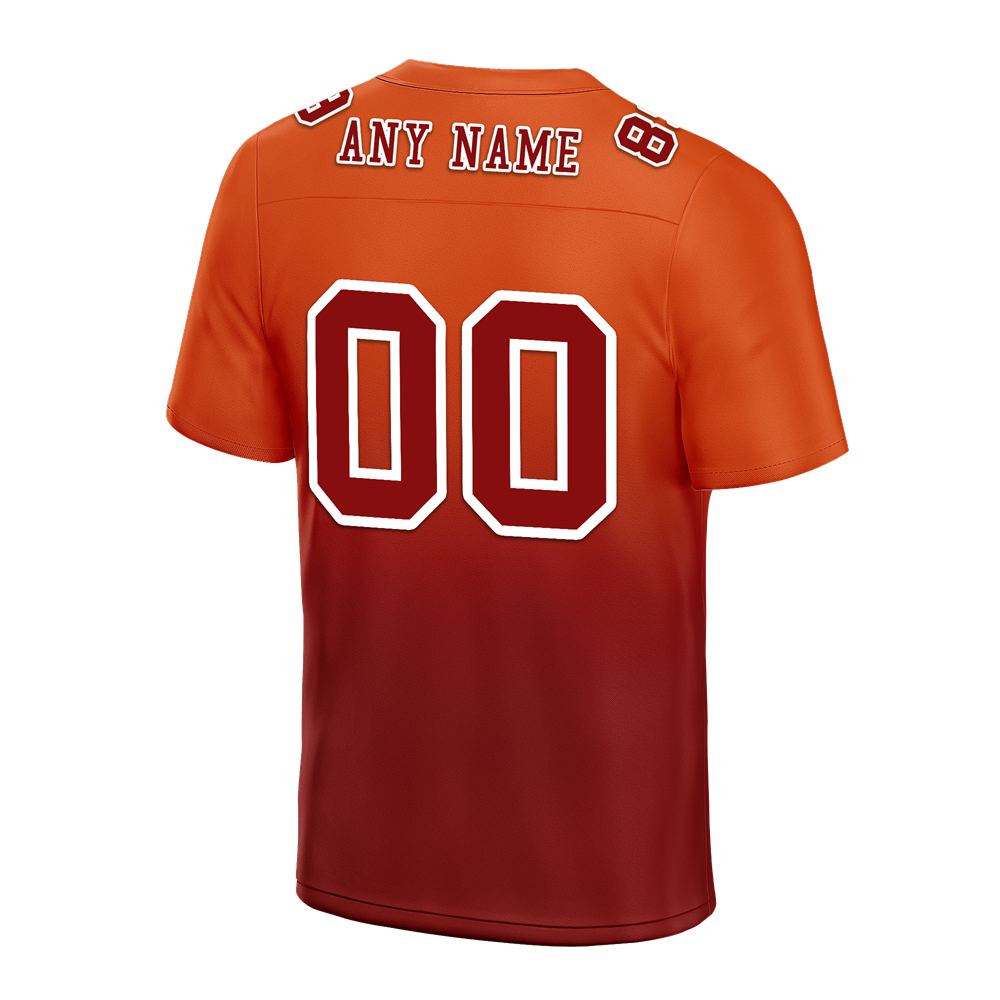 Custom Orange Brown Fade Fashion Brown Personalized Authentic Football Jersey FBJ02-bc0f0c8