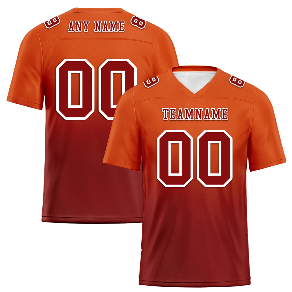 Custom Orange Brown Fade Fashion Brown Personalized Authentic Football Jersey FBJ02-bc0f0c8