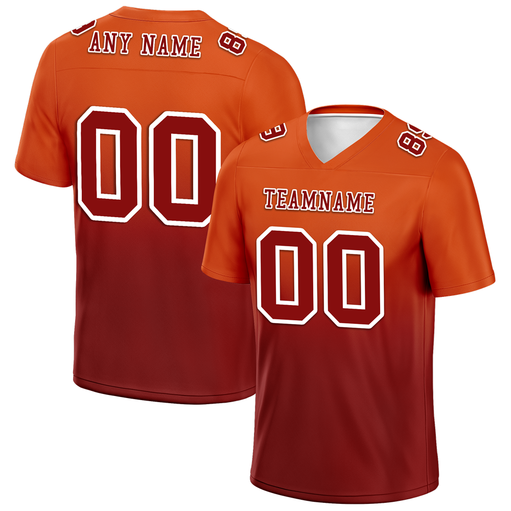 Custom Orange Brown Fade Fashion Brown Personalized Authentic Football Jersey FBJ02-bc0f0c8