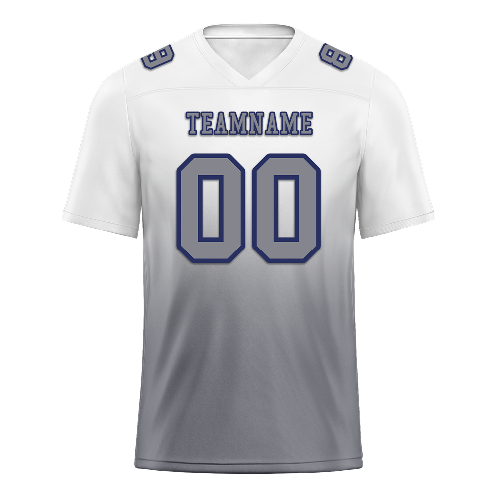 Custom White Grey Fade Fashion Grey Personalized Authentic Football Jersey FBJ02-bc0f0c9