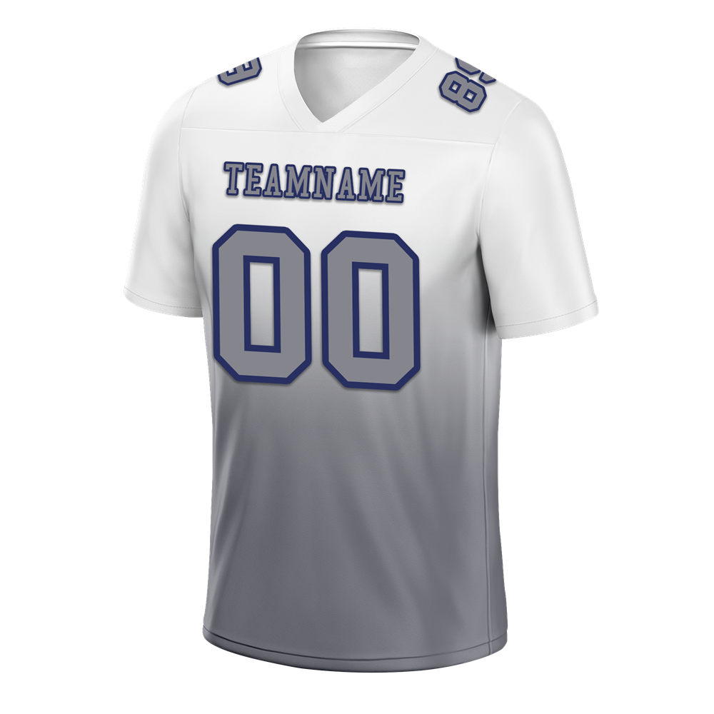 Custom White Grey Fade Fashion Grey Personalized Authentic Football Jersey FBJ02-bc0f0c9
