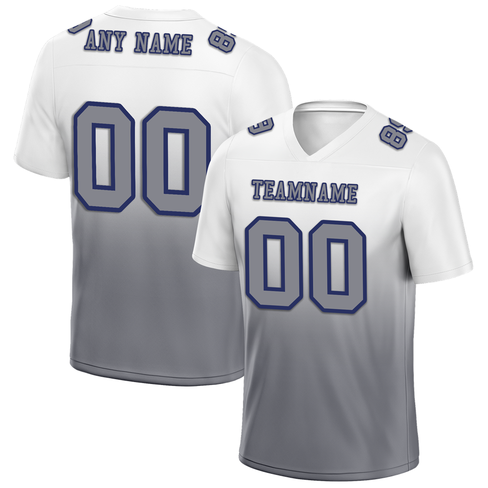 Custom White Grey Fade Fashion Grey Personalized Authentic Football Jersey FBJ02-bc0f0c9