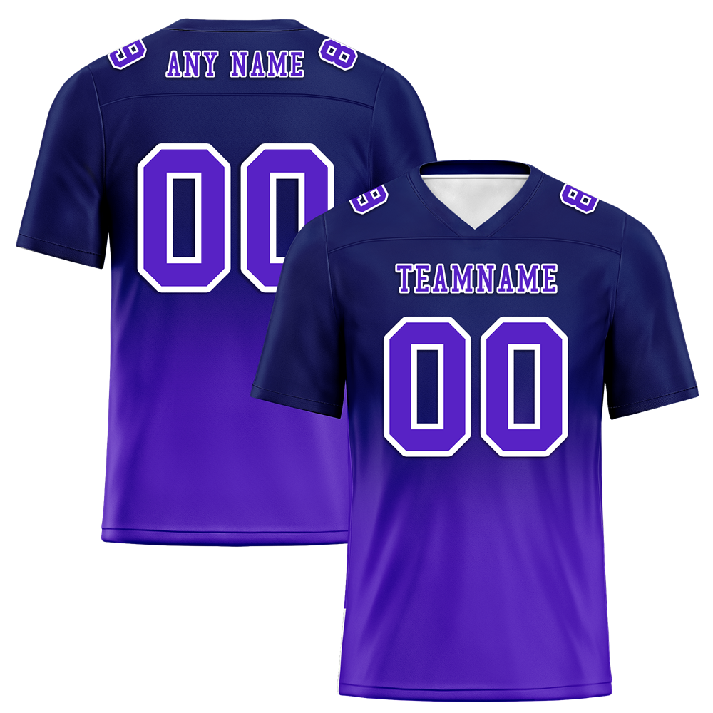 Custom Black Purple Fade Fashion Purple Personalized Authentic Football Jersey FBJ02-bc0f0d0