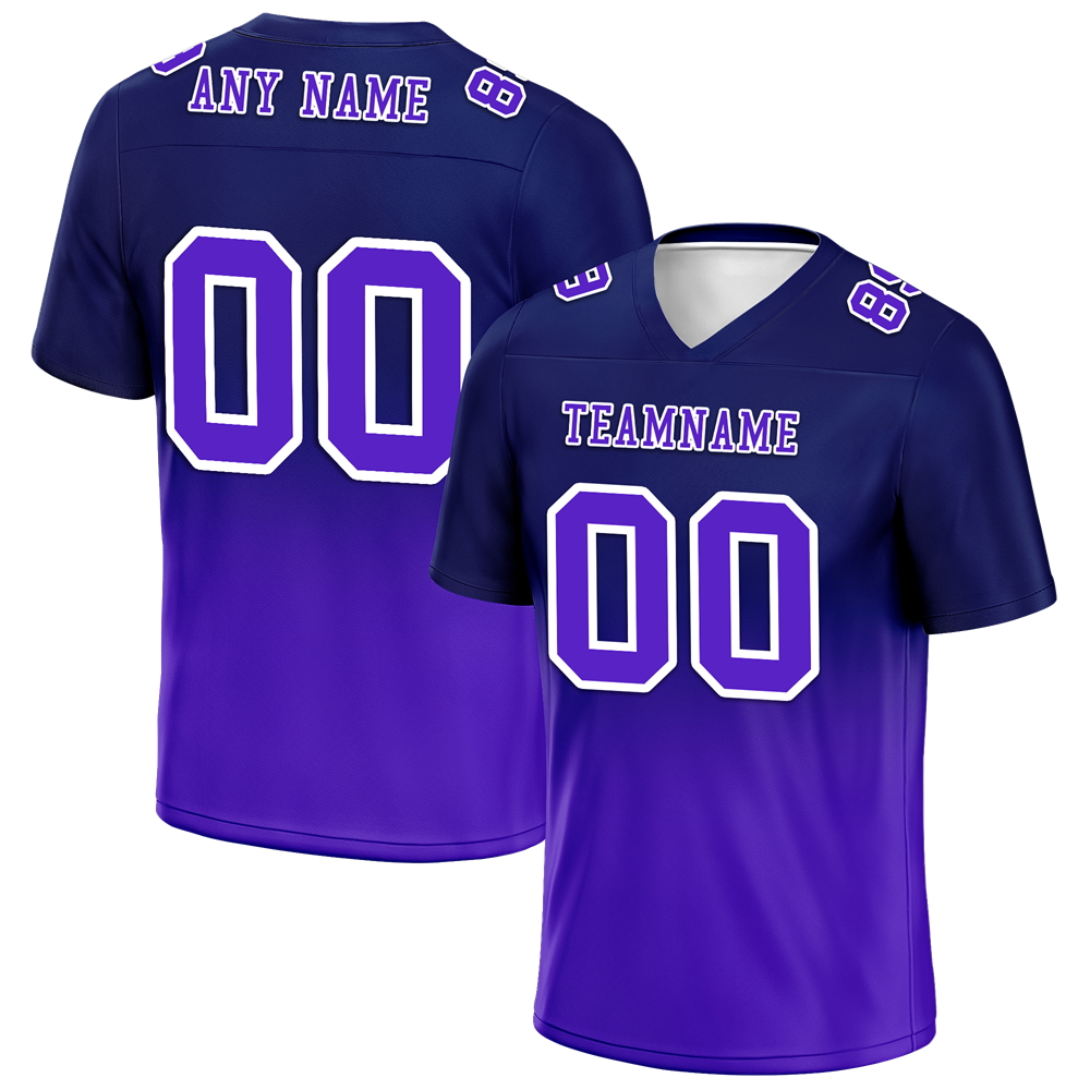 Custom Black Purple Fade Fashion Purple Personalized Authentic Football Jersey FBJ02-bc0f0d0