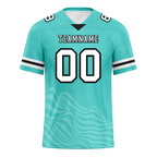 Custom Aqua Sleeve Stripes White Personalized Authentic Football Jersey FBJ02-bc0f0da