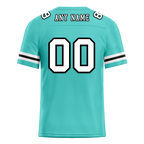 Custom Aqua Sleeve Stripes White Personalized Authentic Football Jersey FBJ02-bc0f0da