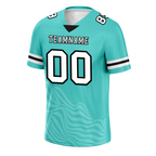 Custom Aqua Sleeve Stripes White Personalized Authentic Football Jersey FBJ02-bc0f0da