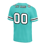 Custom Aqua Sleeve Stripes White Personalized Authentic Football Jersey FBJ02-bc0f0da