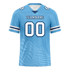 Custom Blue Sleeve Stripes White Personalized Authentic Football Jersey FBJ02-bc0f0db