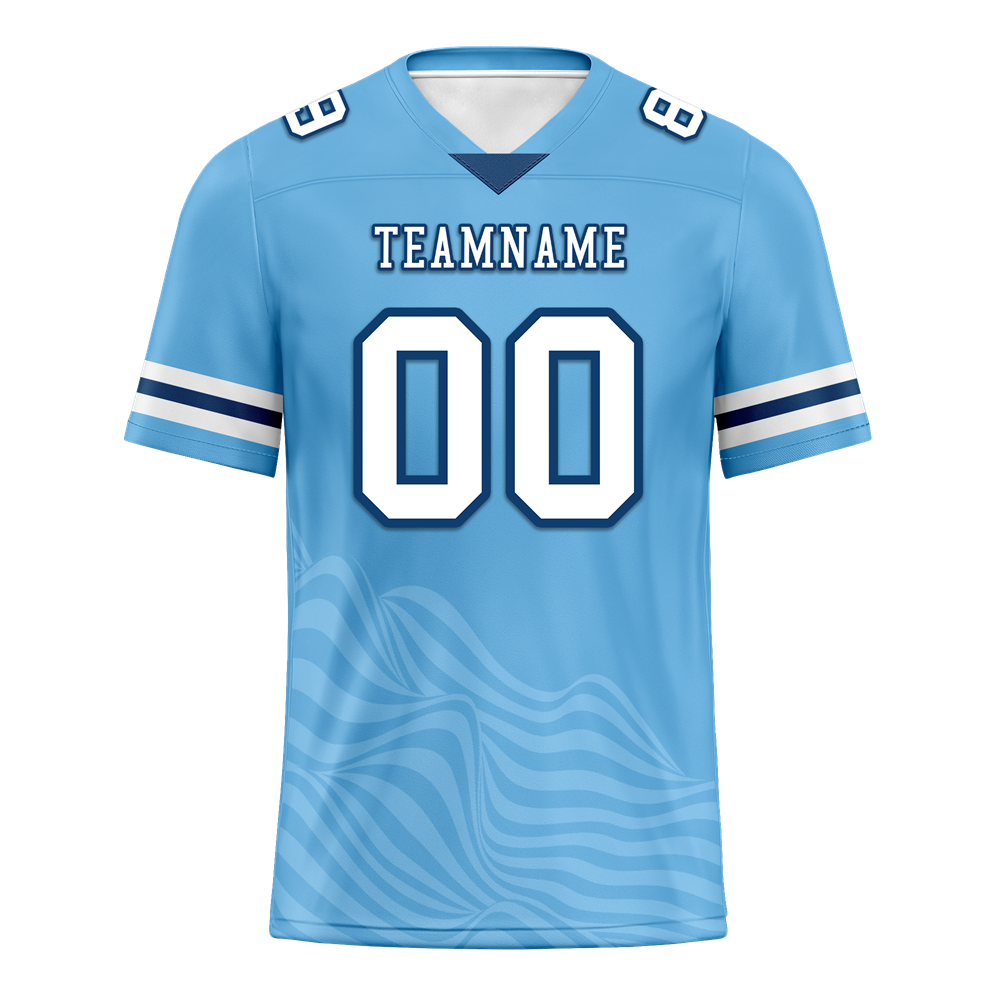 Custom Blue Sleeve Stripes White Personalized Authentic Football Jersey FBJ02-bc0f0db