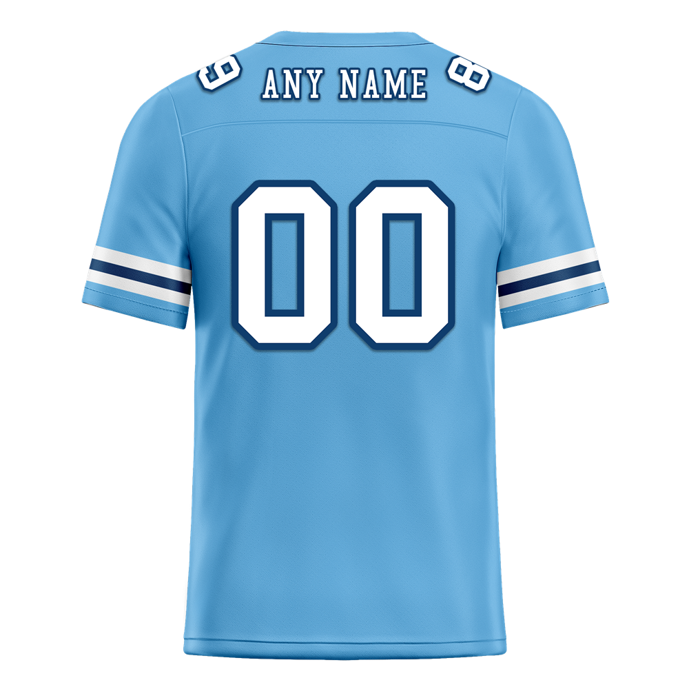 Custom Blue Sleeve Stripes White Personalized Authentic Football Jersey FBJ02-bc0f0db