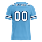 Custom Blue Sleeve Stripes White Personalized Authentic Football Jersey FBJ02-bc0f0db